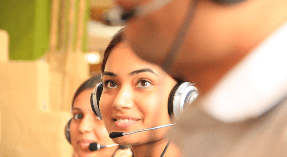Woman taking a phone call